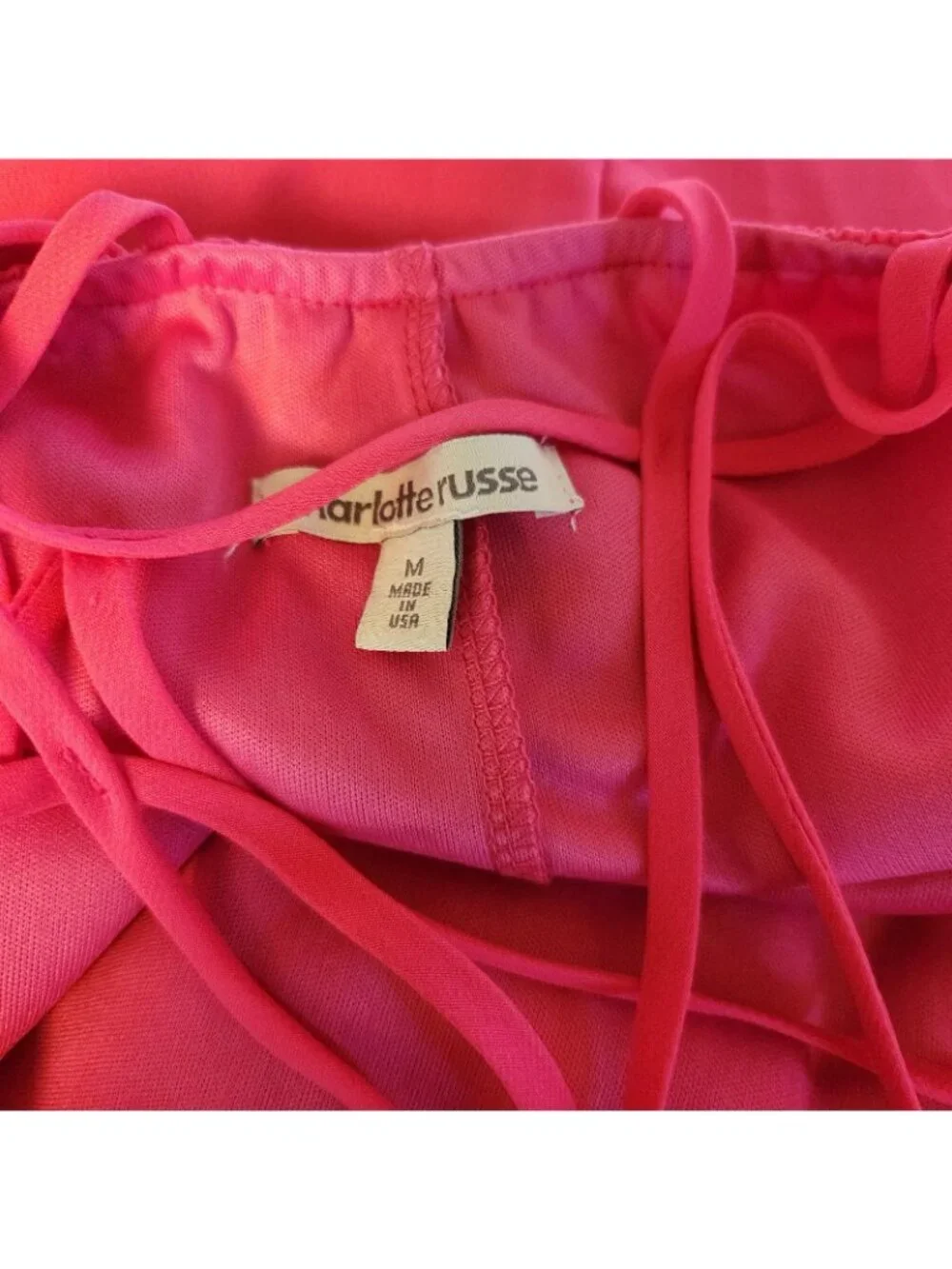Charlotte Russe Solid Pink Sweetheart Neck Slvlss Strappy Shift Dress MEDIUM - Picture 6 of 6